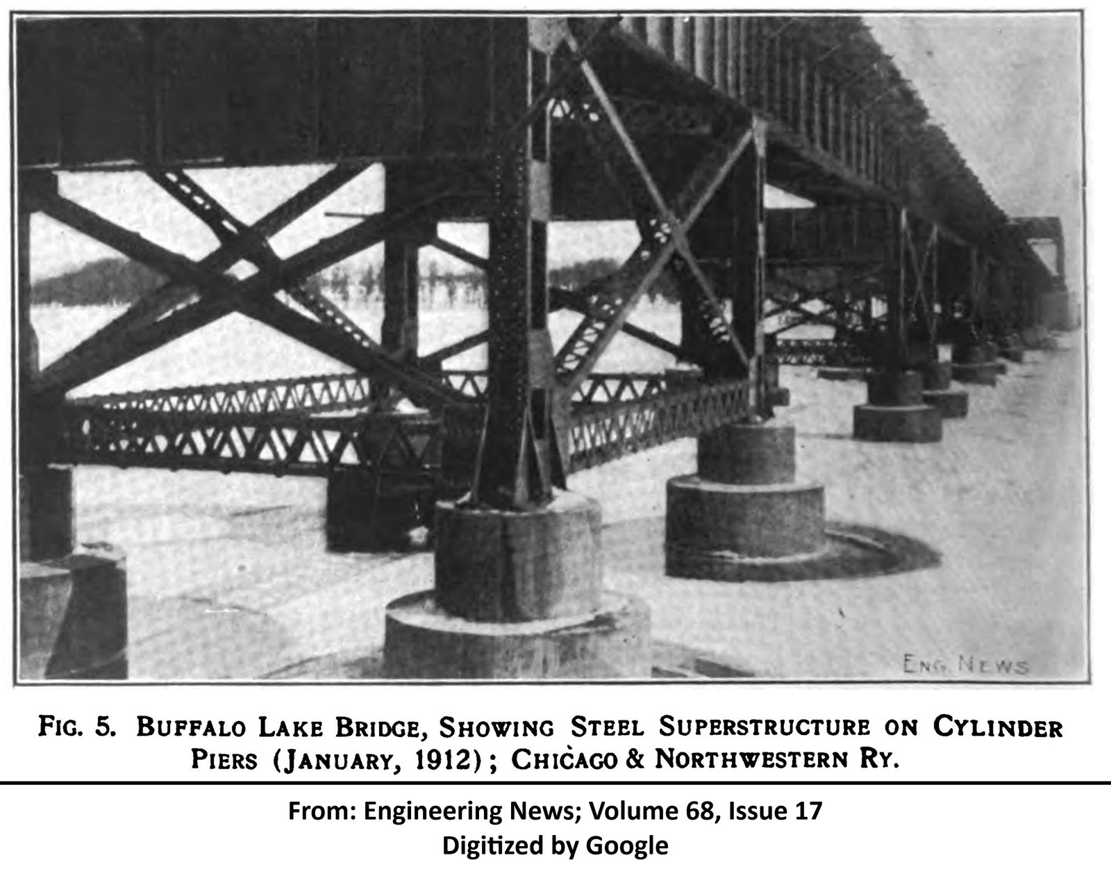 Photo showing newly completed approach viaduct